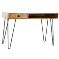 Desk DKD Home Decor 115 x 55 x 76 cm Natural Black Metal