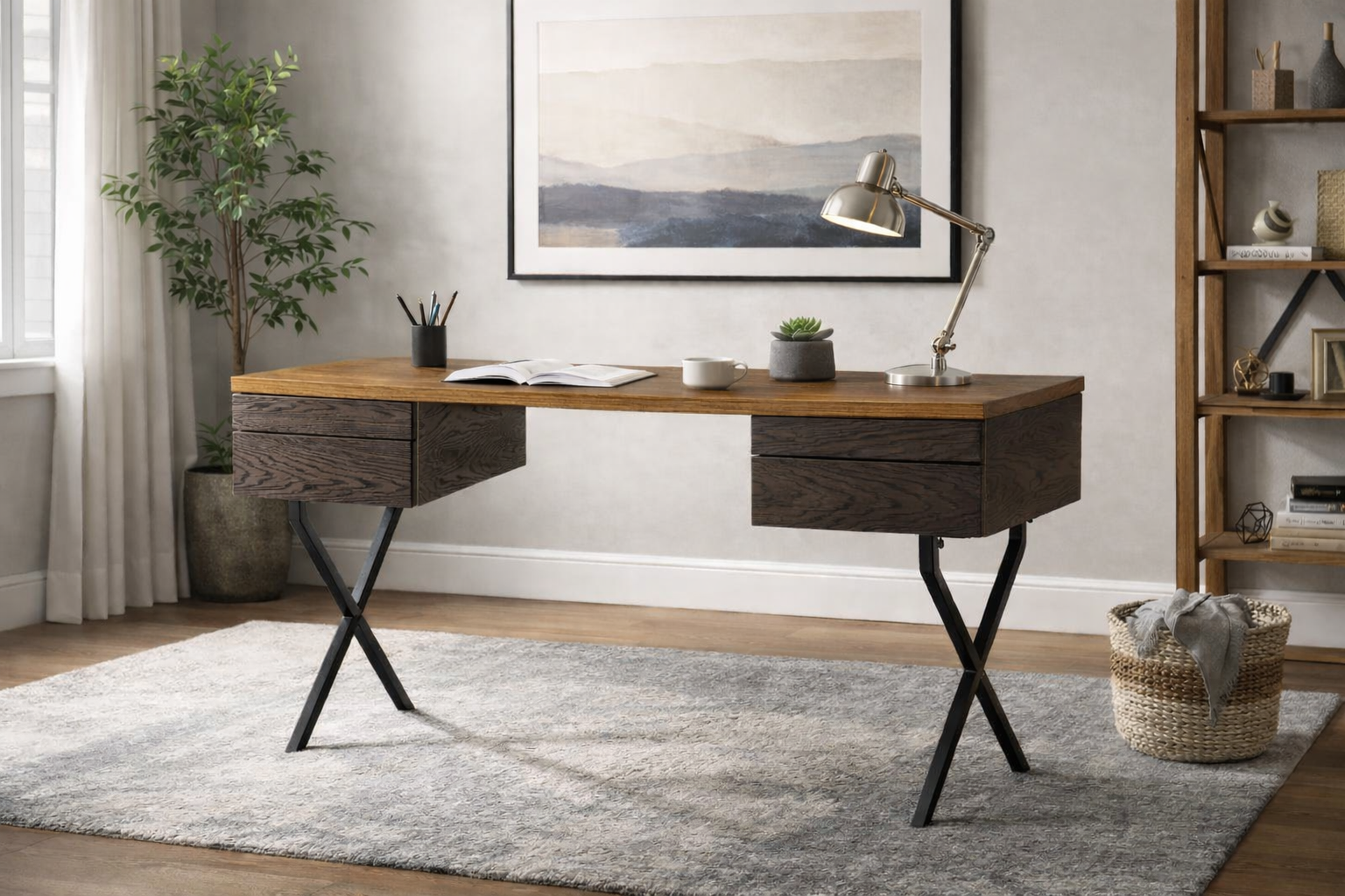 Mørkebrunt Skrivebord - DKD Home Decor